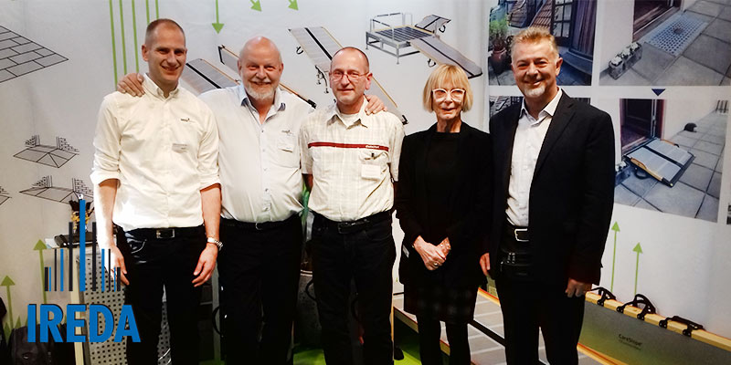 Stand sulle rampe componibili in polietilene. Fiera internazionale REHACARE 2018 - Dusseldorf Germania Stand sulle rampe componibili in polietilene. Fiera internazionale REHACARE 2018 - Dusseldorf Germania