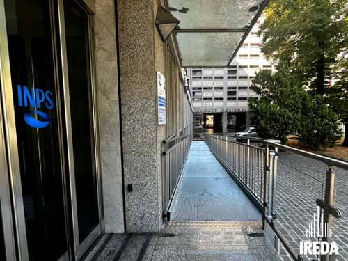 Rampa modulare Access INPS Brescia, fronte