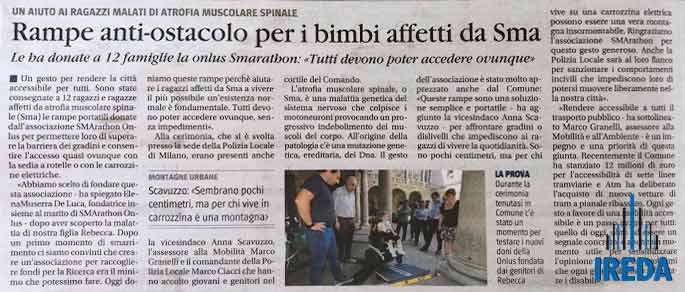 Consegnate 12 rampe pieghevoli in vetroresina leggera a ragazzi affetti da SMA a Milano Consegnate 12 rampe pieghevoli in vetroresina leggera a ragazzi affetti da SMA a Milano